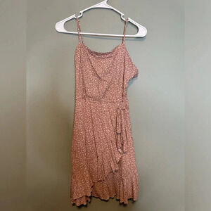 Altar’d State Women’s Mini Dress Pink Floral Print Faux‎ Wrap Size Large